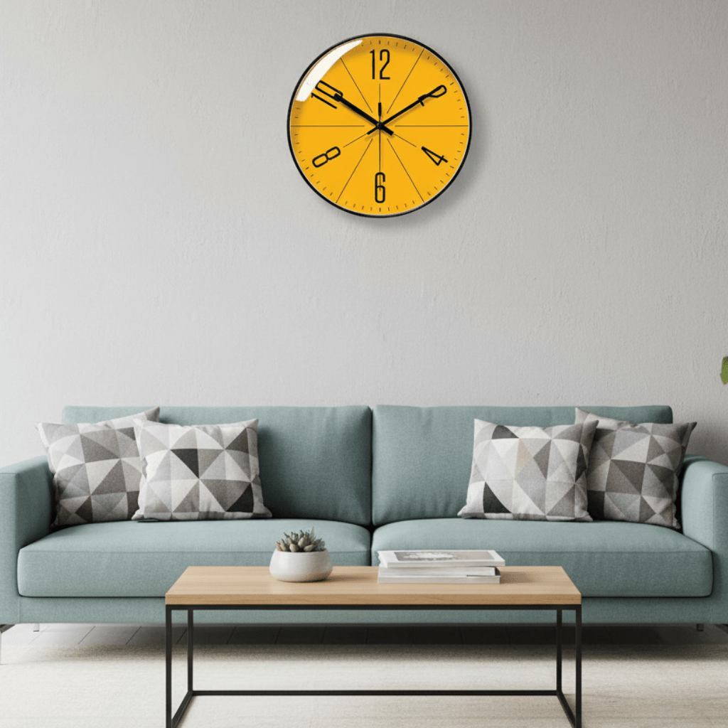 Modern Wall Clock Silent Non-Ticking Quartz Wall Clock Nordic Style Round Clock with Large Numbers and Glass Front for Living Room Kitchen and Office