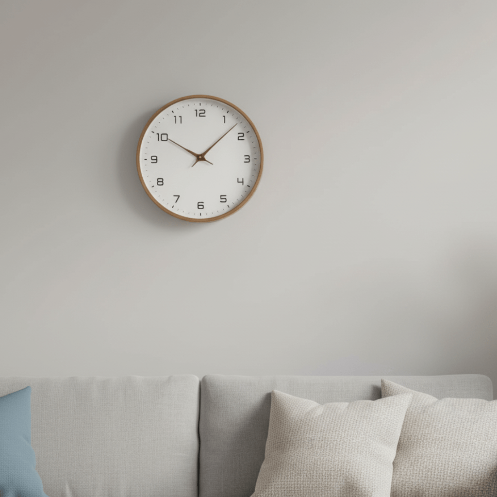 Modern Solid Wood Wall Clock Silent Non-Ticking Minimalist Scandinavian Round Clock for Living Room Bedroom and Office