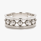 Adjustable Stainless Steel Fidget Spinner Ring with Rotating Charm Band
