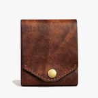 Vintage Faux Leather Snap Wallet with Card Slots and Pen Holder
