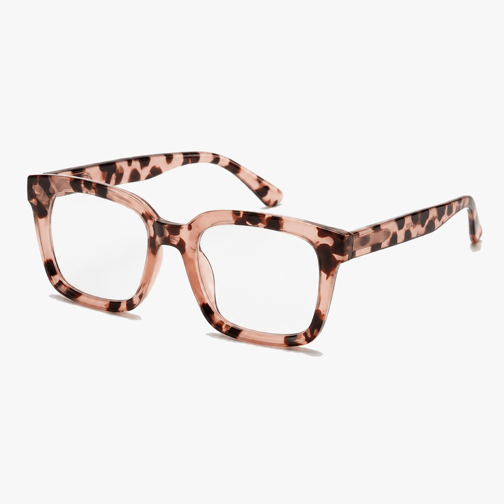Oversized Square Reading Glasses with Spring Hinges and Blue Light Filter