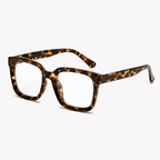 Oversized Square Reading Glasses with Spring Hinges and Blue Light Filter
