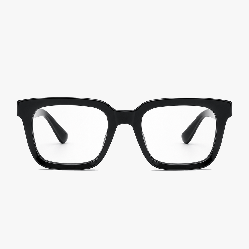 Oversized Square Reading Glasses with Spring Hinges and Blue Light Filter