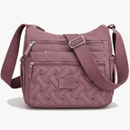 Lightweight Quilted Nylon Crossbody Bag with Multiple Zippered Pockets