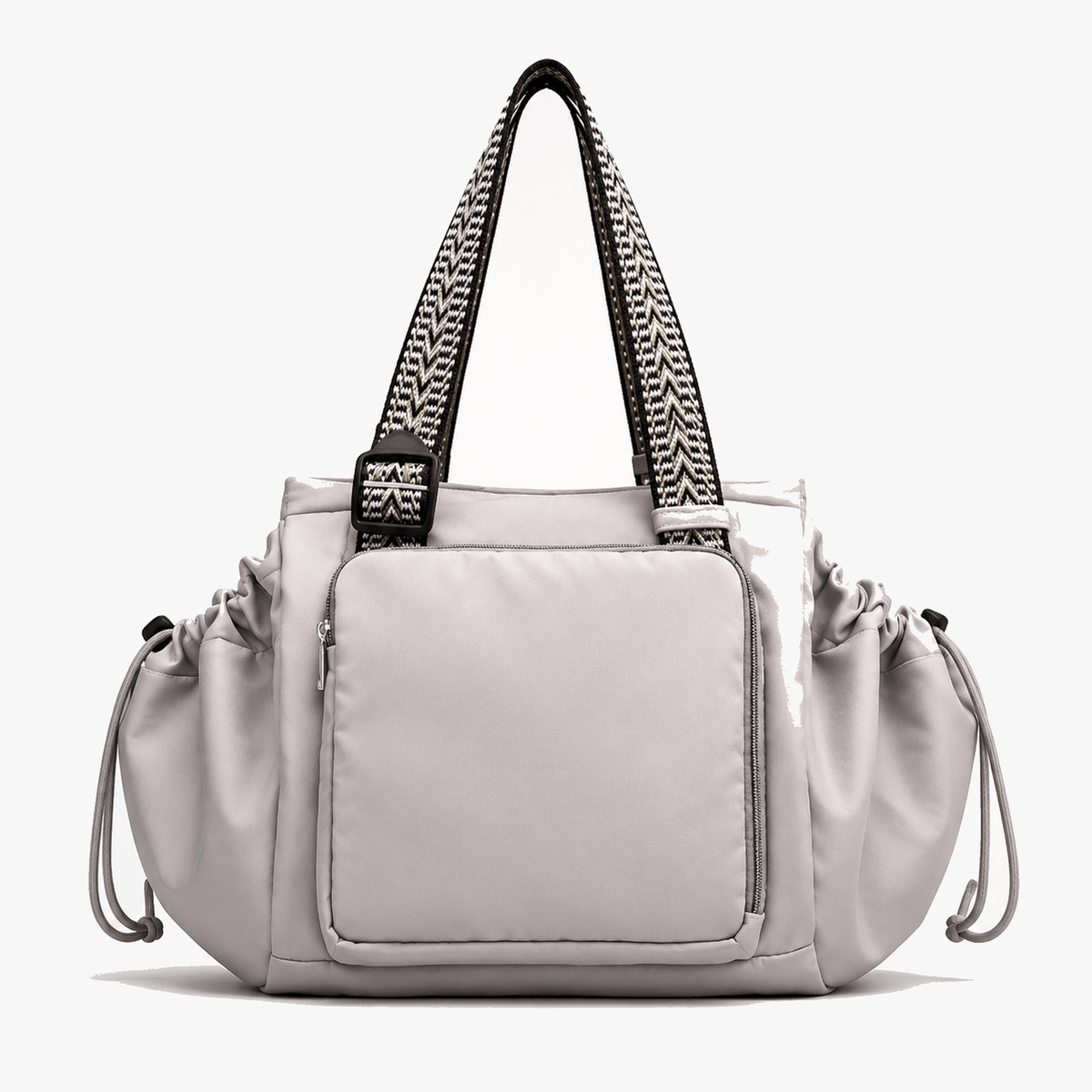 Convertible Nylon Tote Bag with Backpack Straps and Multiple Pockets