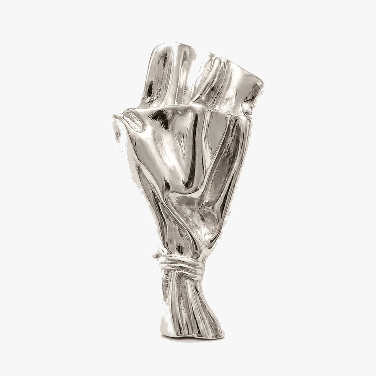Wearable Mini Flower Vase Brooch with Polished Bouquet Design