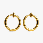 Retractable Clip-On Hoop Earrings for Unpierced Ears with Padded Clasp