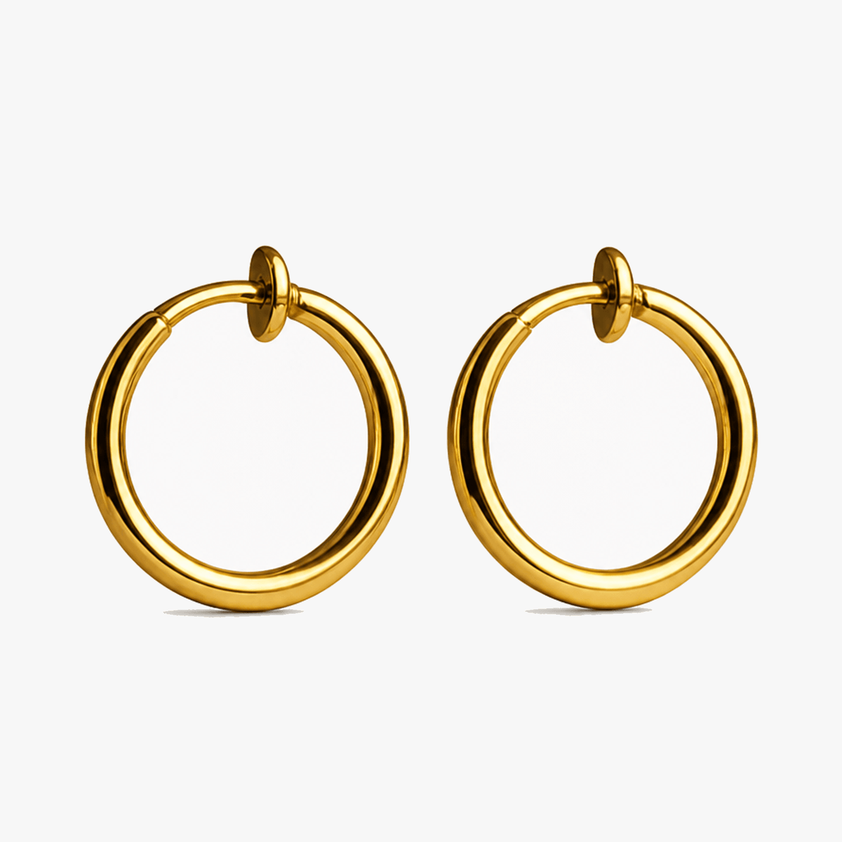 Retractable Clip-On Hoop Earrings for Unpierced Ears with Padded Clasp