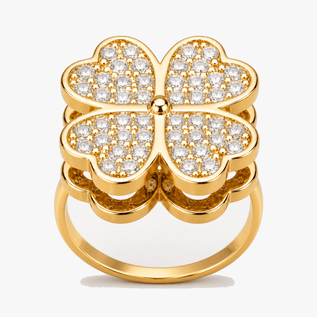 Adjustable Stainless Steel Fidget Spinner Ring with Rotating Charm Band