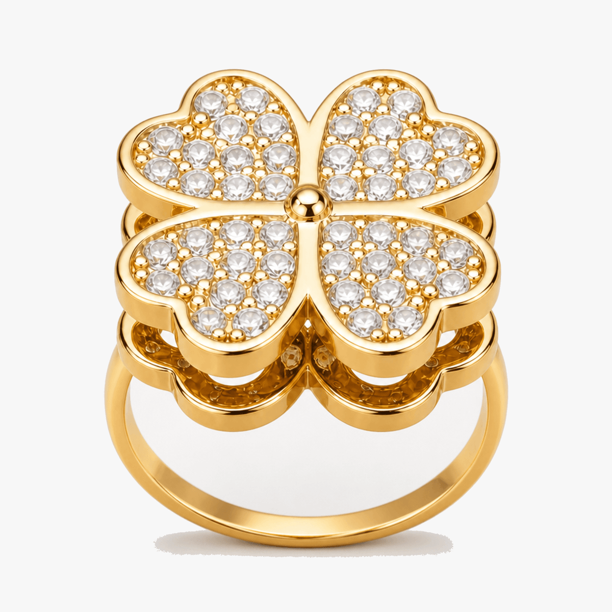 Adjustable Stainless Steel Fidget Spinner Ring with Rotating Charm Band