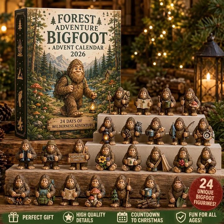 Bigfoot Advent Calendar with Collectible Sasquatch Figurines for Christmas