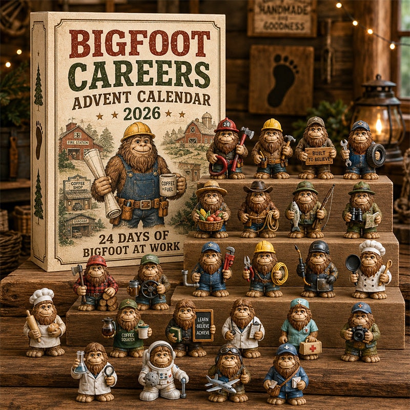 Bigfoot Advent Calendar with Collectible Sasquatch Figurines for Christmas