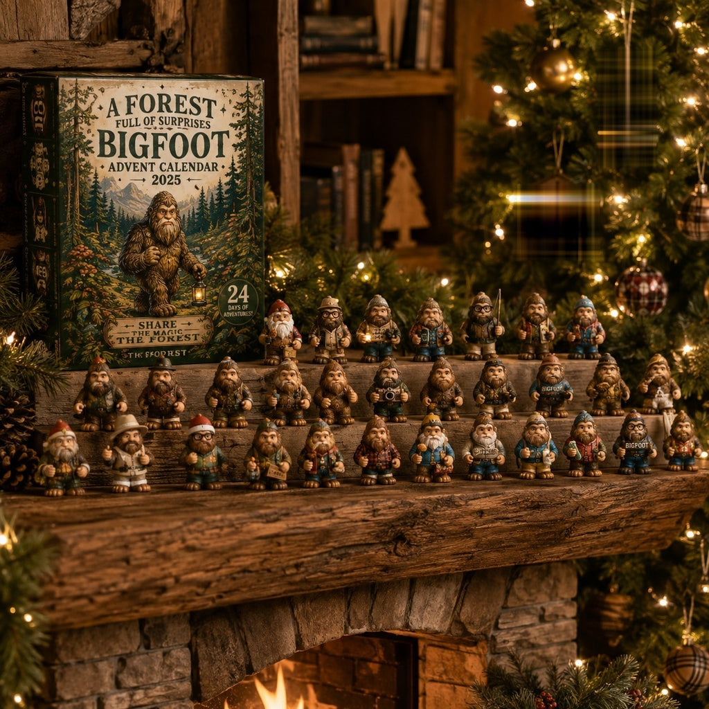 Bigfoot Advent Calendar with Collectible Sasquatch Figurines for Christmas