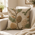 Vintage Botanical Print Throw Pillow Covers with Hidden Zipper | Set of Two