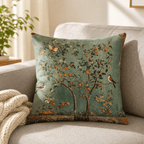Vintage Botanical Print Throw Pillow Covers with Hidden Zipper | Set of Two