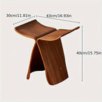 Butterfly Stool Solid Wood Mid Century Modern Bentwood Stool Compact Accent Seat for Living Room Entryway and Bedroom