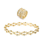 Foldable Zirconia Ring to Bracelet Convertible Jewelry with Expandable Band