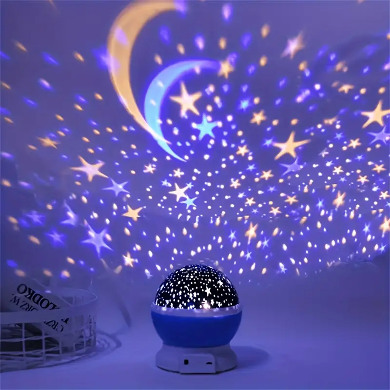 Star Projector Night Table Lamp with Rotating Dome