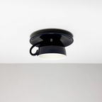 Modern Ceramic Flush Mount Ceiling Light With Gloss Finish in Navy Blue — Harbor Light Co.