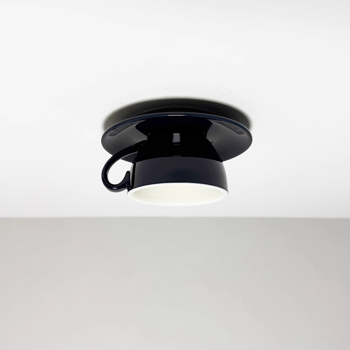 Modern Ceramic Flush Mount Ceiling Light With Gloss Finish in Navy Blue — Harbor Light Co.