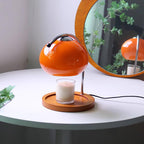 Candle Warmer Lamp with Glass Dome Shade and Wooden Tray Base