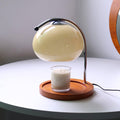 Candle Warmer Lamp with Glass Dome Shade and Wooden Tray Base