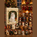 Cat Advent Calendar with Christmas Tree Charm Ornaments for Cat Lovers