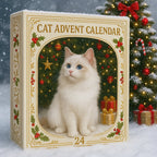 Cat Advent Calendar with Christmas Tree Charm Ornaments for Cat Lovers