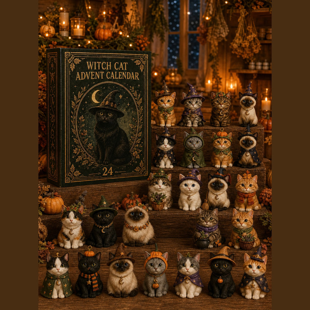 Cat Advent Calendar with Christmas Tree Charm Ornaments for Cat Lovers