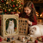 Cat Advent Calendar with Christmas Tree Charm Ornaments for Cat Lovers