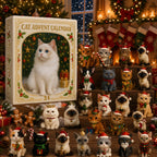 Cat Advent Calendar with Christmas Tree Charm Ornaments for Cat Lovers