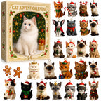 Cat Advent Calendar with Christmas Tree Charm Ornaments for Cat Lovers