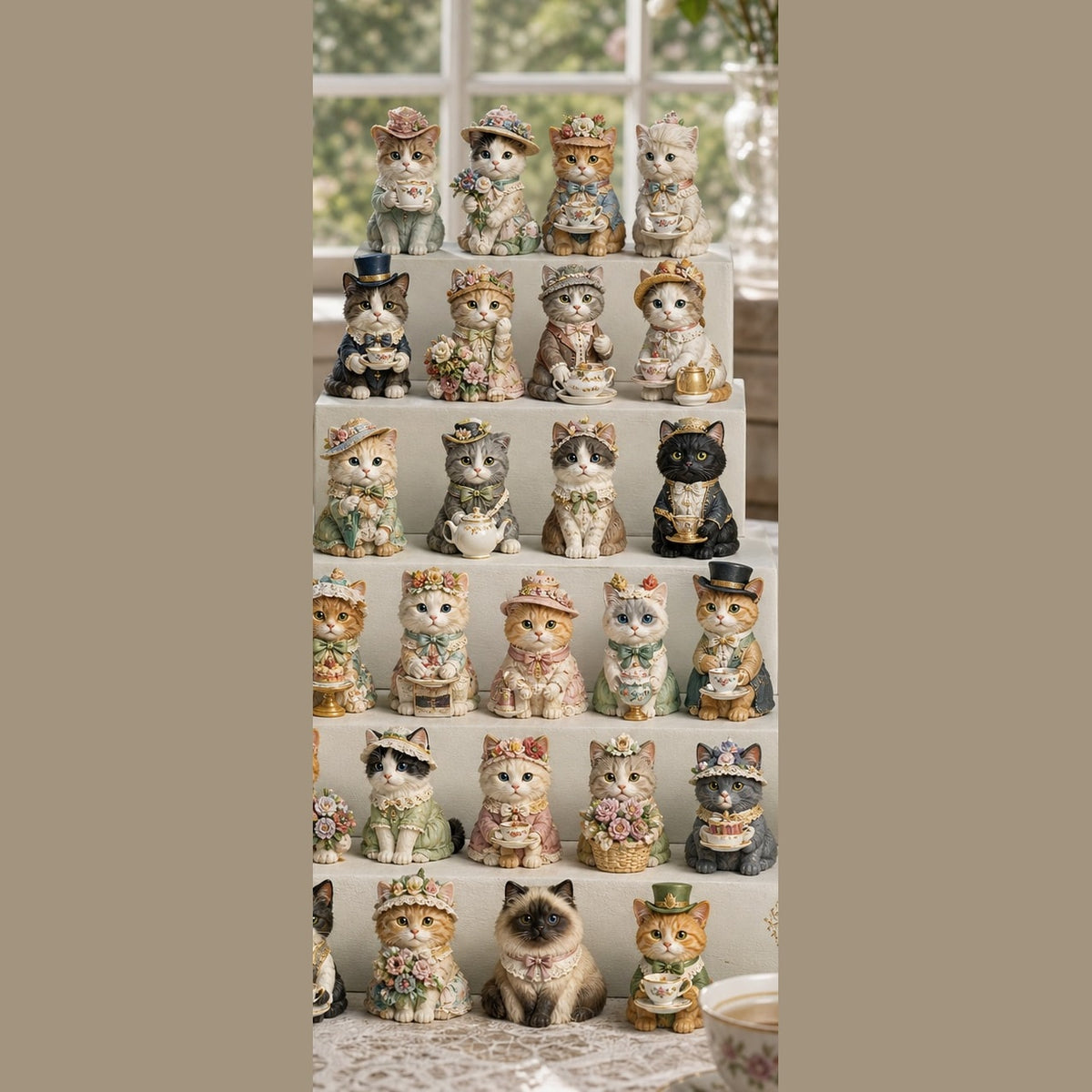 Cat Advent Calendar with Christmas Tree Charm Ornaments for Cat Lovers