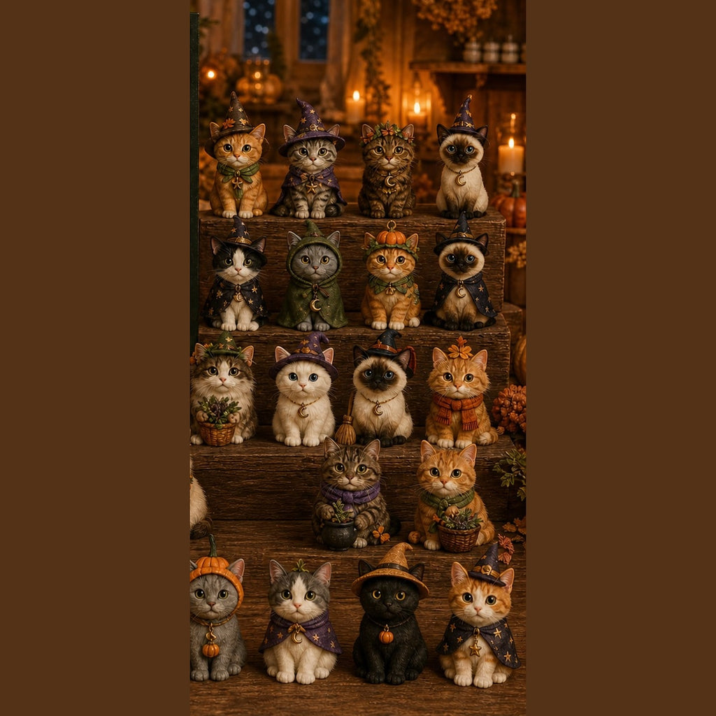 Cat Advent Calendar with Christmas Tree Charm Ornaments for Cat Lovers