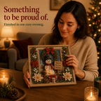 Pre-Punched Christmas Yarn Art Craft Kit with Wooden Tool for Holiday Decor