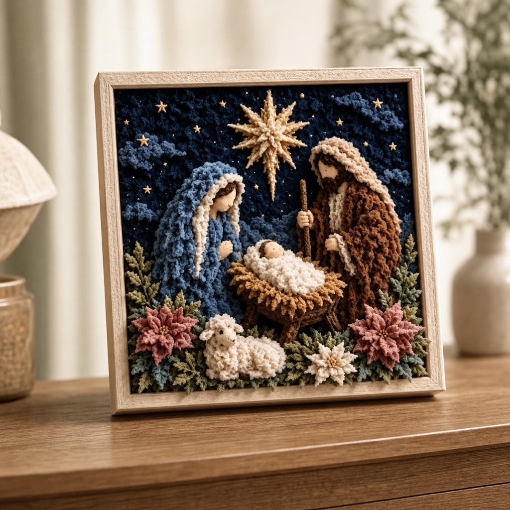 Christian Fabric Poke Art Kit with Pre-Punched Board and Wooden Tool