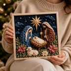Christian Fabric Poke Art Kit with Pre-Punched Board and Wooden Tool