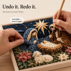 Christian Fabric Poke Art Kit with Pre-Punched Board and Wooden Tool