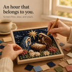 Christian Fabric Poke Art Kit with Pre-Punched Board and Wooden Tool