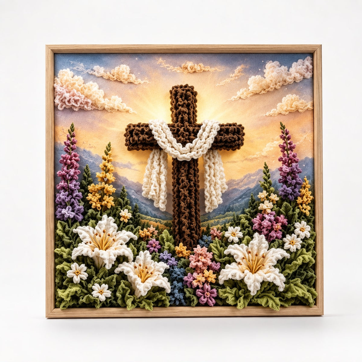 Christian Fabric Poke Art Kit with Pre-Punched Board and Wooden Tool
