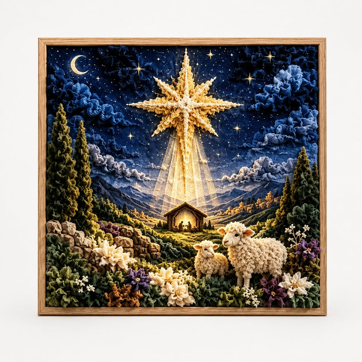 Christian Fabric Poke Art Kit with Pre-Punched Board and Wooden Tool