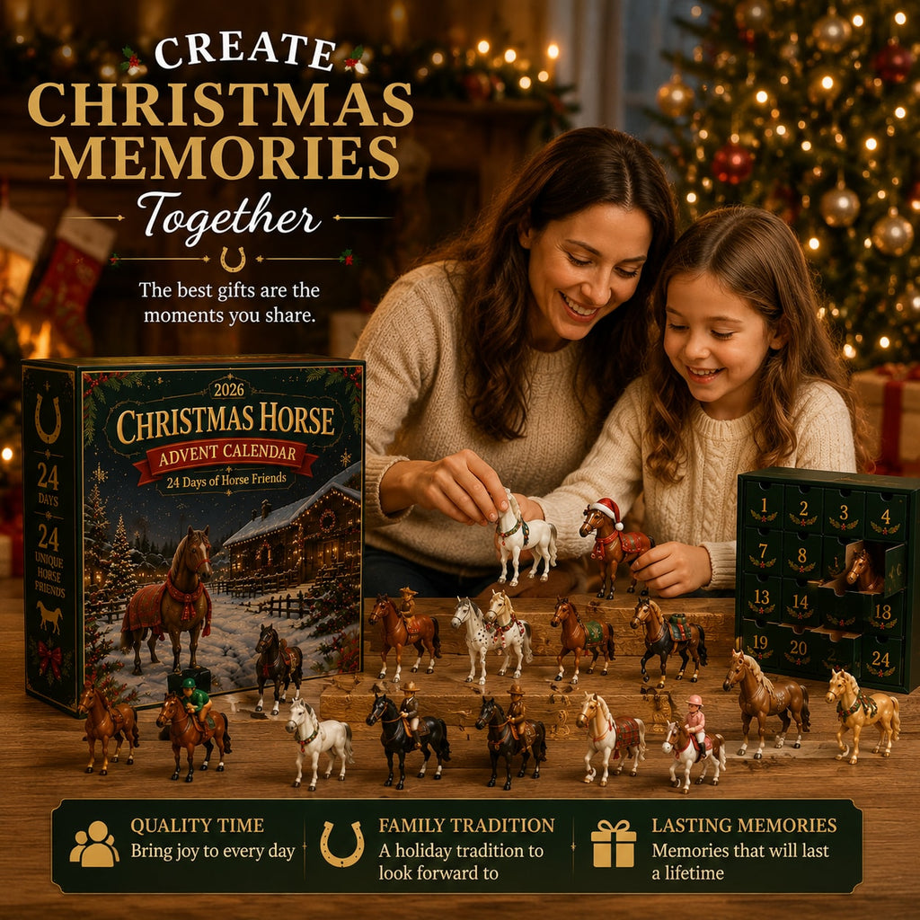Christmas Horse Advent Calendar with Collectible Horse Figurines for Kids