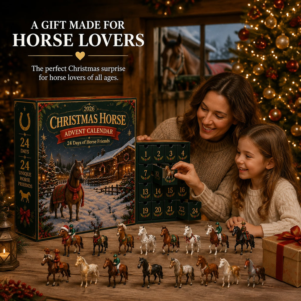 Christmas Horse Advent Calendar with Collectible Horse Figurines for Kids