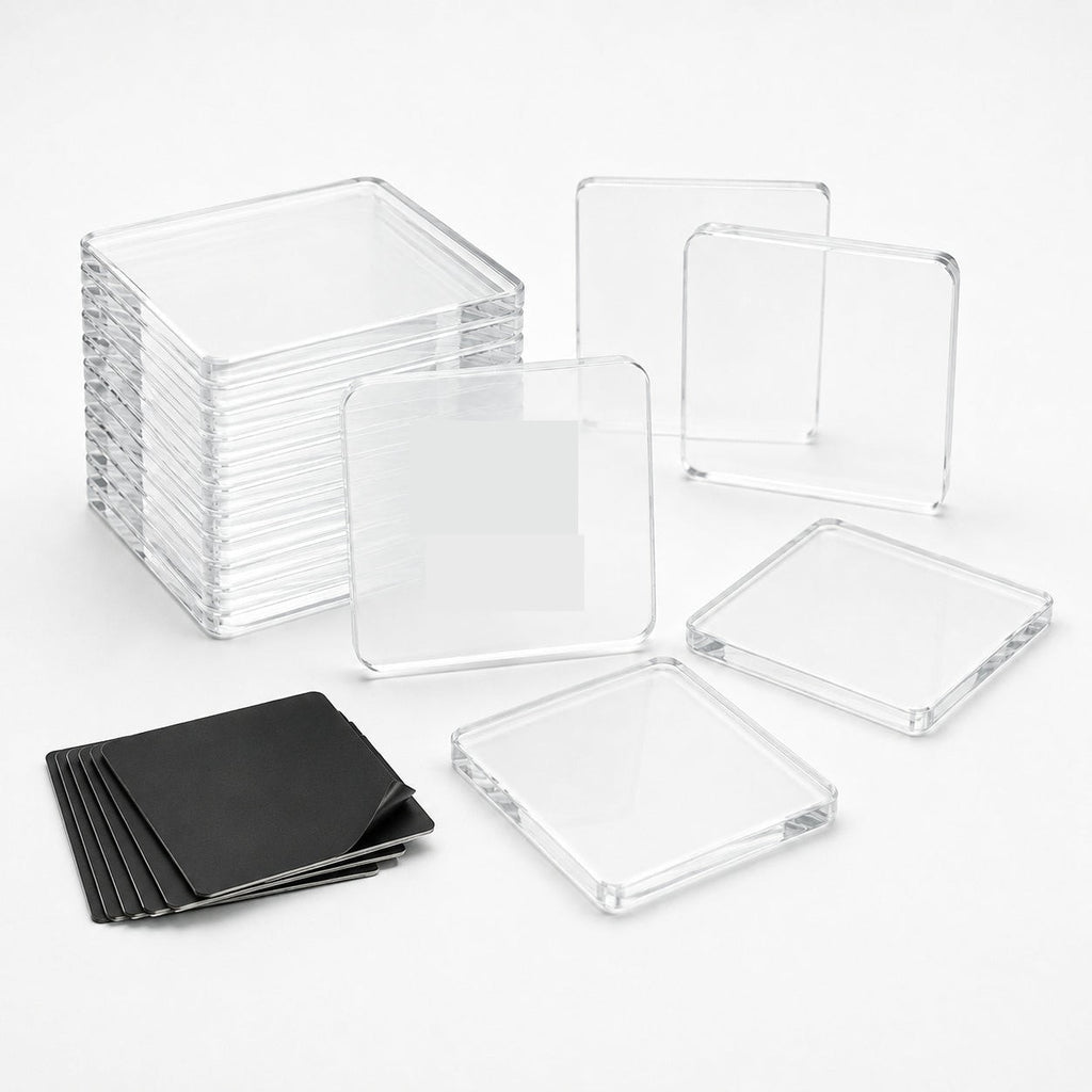 Clear Acrylic Photo Fridge Magnets for Kids Drawings and Artwork