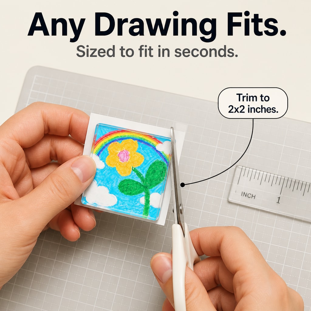 Clear Acrylic Photo Fridge Magnets for Kids Drawings and Artwork