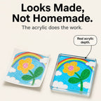 Clear Acrylic Photo Fridge Magnets for Kids Drawings and Artwork