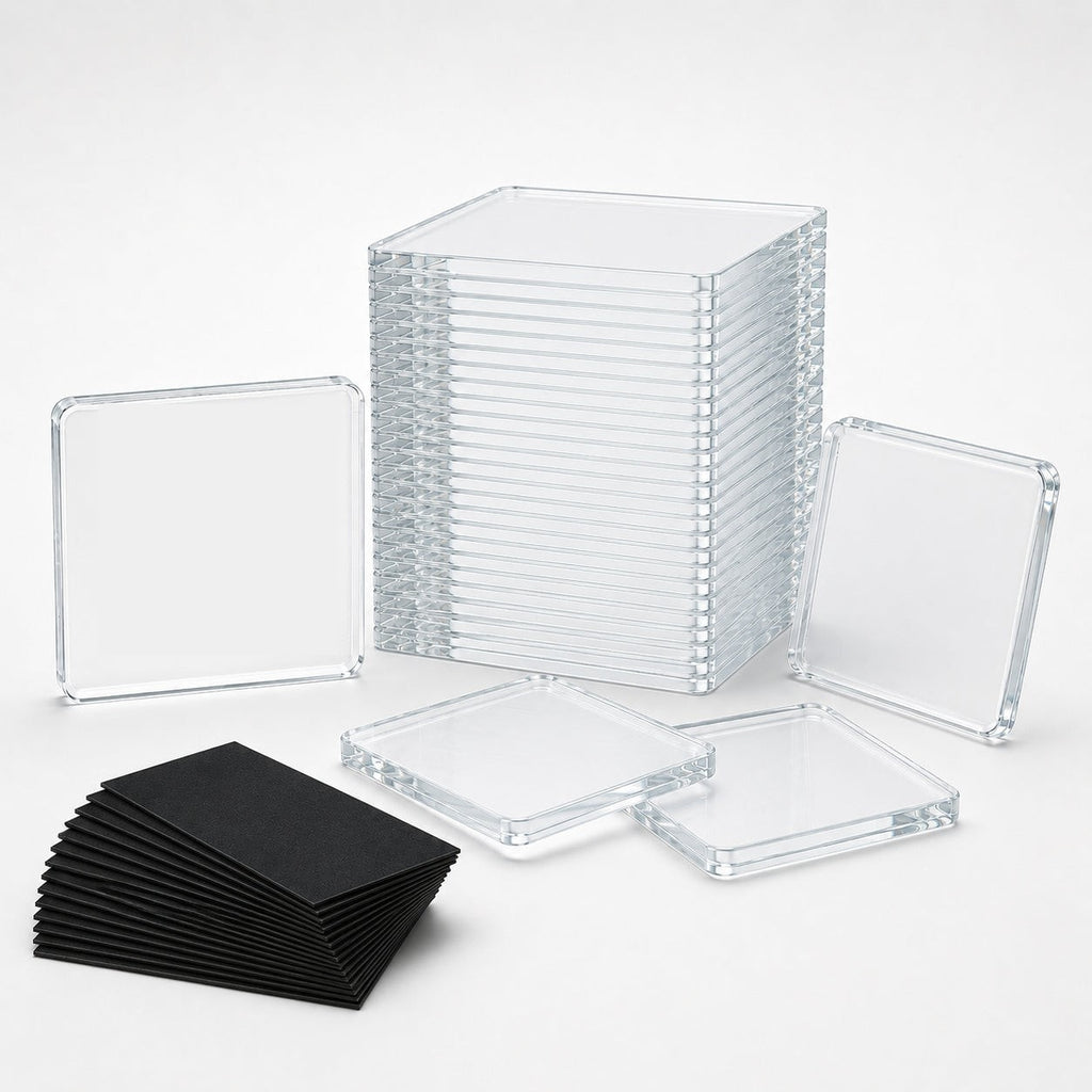 Clear Acrylic Photo Fridge Magnets for Kids Drawings and Artwork