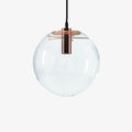 Clear Glass Globe Pendant Light with Metal Disc Canopy and Adjustable Cord
