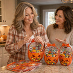 Clear Zipper Halloween Treat Bags with Handles for Candy and Party Favors