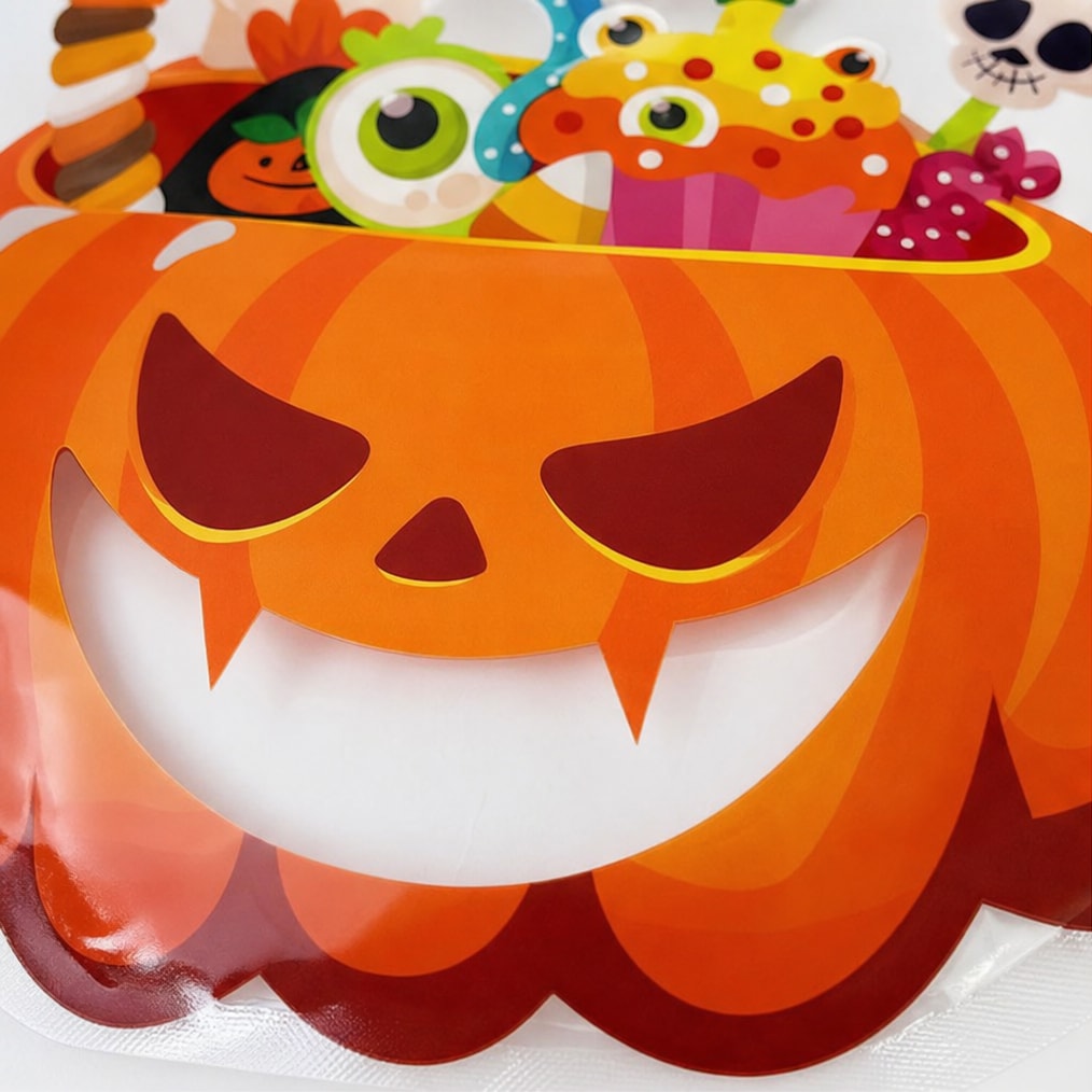 Clear Zipper Halloween Treat Bags with Handles for Candy and Party Favors